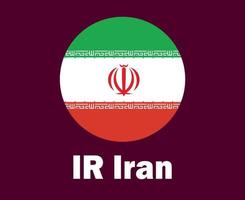 bandeira do irã com design de símbolo de nomes ilustração de equipes de futebol de países asiáticos vetor final de futebol