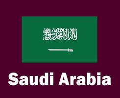 emblema da bandeira da arábia saudita com design de símbolo de nomes ilustração de times de futebol de países asiáticos vetor final de futebol asiático