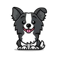 um lindo border collie está sentado ilustração dos desenhos animados vetor