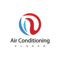 logotipo de ar condicionado, conceito de logotipo hvac vetor