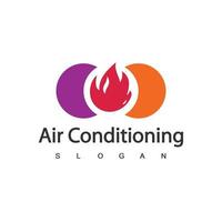 logotipo de ar condicionado, conceito de logotipo hvac vetor