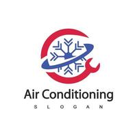 logotipo de ar condicionado, conceito de logotipo hvac vetor