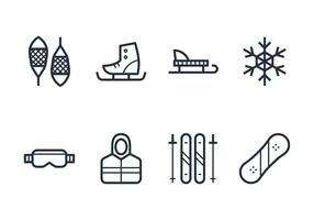 Conjunto de ícones de inverno vetor