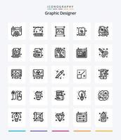 designer gráfico criativo 25 pacote de ícones de contorno, como criativo. editar. ferramentas de desenho. Projeto. gráficos vetor