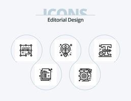 pacote de ícones de linha de design editorial 5 design de ícones. lápis. desenhando. duplicado. Projeto. plano vetor
