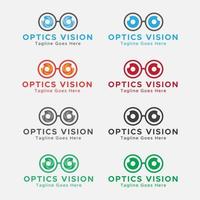 óculos logo.optics logo. gradiente e cor plana. logotipo abstrato minimalista. vetor