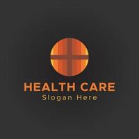 logotipo de saúde. design de logotipo mínimo de cor laranja e amarelo. logotipo abstrato. vetor