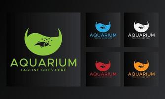 logotipos de aquário. cor azul, branco, vermelho e laranja. logotipo abstrato minimalista. vetor