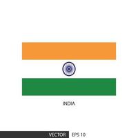 bandeira quadrada da Índia em fundo branco e especificar é vetor eps10.