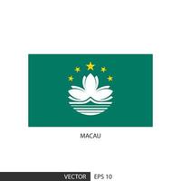 bandeira quadrada de macau em fundo branco e especificar é vetor eps10.