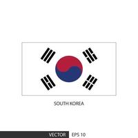 bandeira quadrada da coreia do sul em fundo branco e especificar é vetor eps10.
