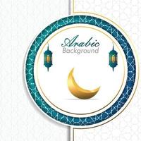 fundo do eid do ramadã, design de estilo árabe islâmico vetor