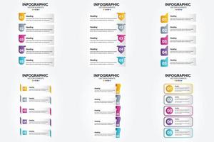 conjunto de design plano de infográficos de ilustração vetorial para folheto publicitário e revista vetor