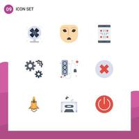 9 ícones criativos sinais e símbolos modernos de configuração de preferências móveis de serviço de plugue elementos de design de vetores editáveis