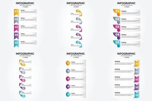 conjunto de design plano de infográficos de ilustração vetorial para folheto publicitário e revista vetor