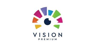 modelo de vetor premium de visão ocular. brilhante, cego, cor, design. vetor premium