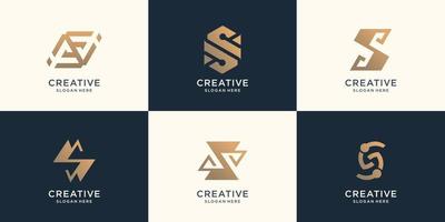 conjunto de design de monograma do logotipo da coleção. ícones para negócios de luxo, conceito elegante e abstrato. vetor
