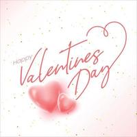feliz dia dos namorados cartão com corações rosa 3d vetor
