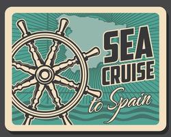 cruzeiro para a espanha. viagens espanholas e turismo marítimo vetor