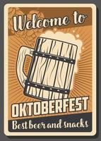 copo de cerveja ou caneca. festival alemão oktoberfest vetor