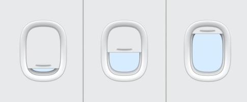 maquete realista de janelas de avião ou avião vetor