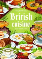 cozinha britânica vetor comida refeições pratos ingleses