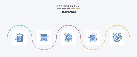 pacote de ícones de basquete azul 5, incluindo associação. equipe. proteção. Eu iria. distintivo vetor