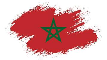 vetor de bandeira de marrocos de traçado de pincel isolado
