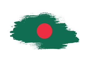 pintura pincelada grunge textura bandeira de bangladesh vetor