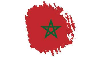 vetor de bandeira de Marrocos pincelada de tinta grunge