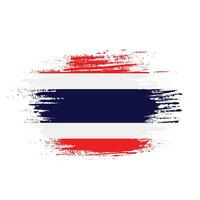 vetor de bandeira da tailândia pincelada suja