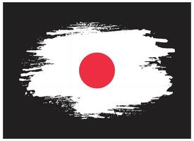 mão desenhada grunge pincelada vetor de bandeira do japão