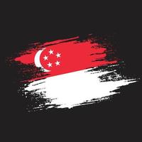 novo design de bandeira grunge de singapura vetor