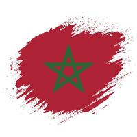 bandeira colorida do grunge de Marrocos vetor