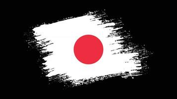 vetor de bandeira do japão moderno quadro de pincelada