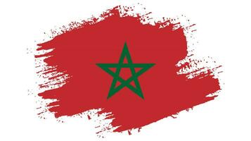 vetor de bandeira de marrocos de textura gráfica colorida grunge