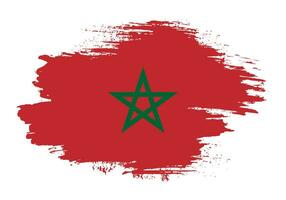 vetor de bandeira de marrocos forma de traçado de pincel de tinta