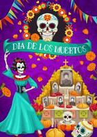 altar, fotos de mortos. dia de los muertos, vetor