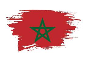 vetor de bandeira de Marrocos pincelada de tinta