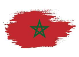vetor de bandeira de marrocos pincelada abstrata