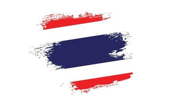 efeito de pincel vetor de bandeira de textura grunge tailândia