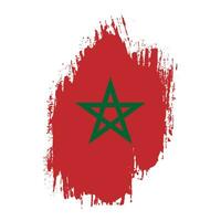 vetor abstrato colorido da bandeira da textura do grunge de Marrocos
