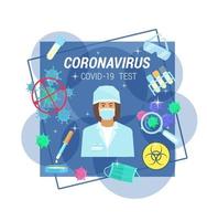 testes e análises médicas de coronavírus vetor