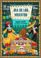 dia mexicano dos esqueletos mortos, caveiras, altar vetor