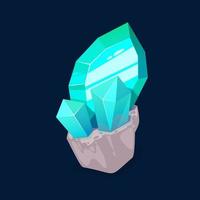 pedra preciosa, mineral de rocha de cristal turquesa azul vetor