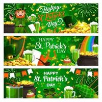 símbolos de férias de primavera irlandeses saudação do dia de patricks vetor