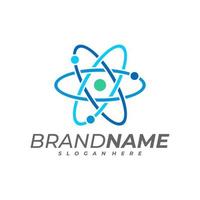 modelo de logotipo de átomo científico, vetor de design de logotipo de ciência