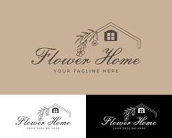 design de logotipo para casa de flores vetor