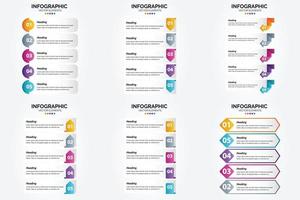 conjunto de design plano de infográficos de ilustração vetorial para folheto publicitário e revista vetor