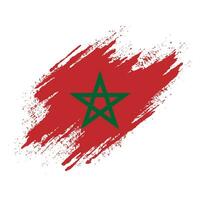 efeito de pincel vetor de bandeira de textura grunge marrocos